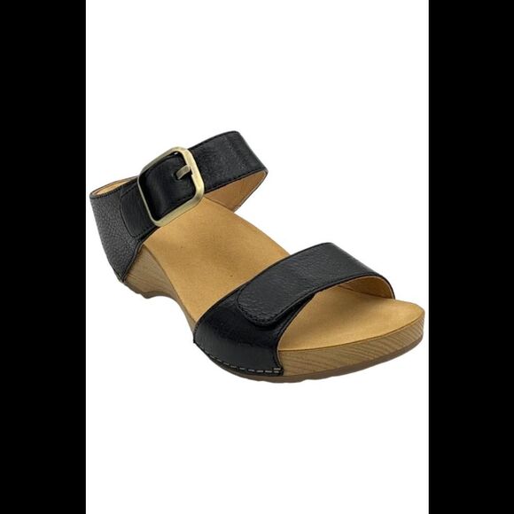 Dansko Shoes - Dansko Tanya Slip-On Wedge Sandal Black - Medium